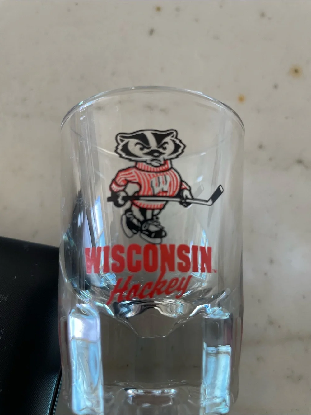University of Wisconsin Badgers Hockey Shot Glass – Collectible Barware jigger